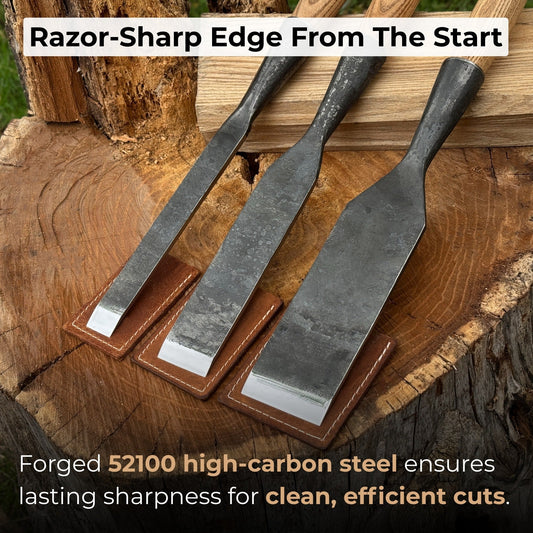 3-Piece Carpenters Slick Chisel Set - Norfolk Wood Shop