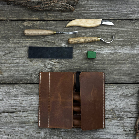 4-Piece Spoon Carving Tool Set with Sharpening Board