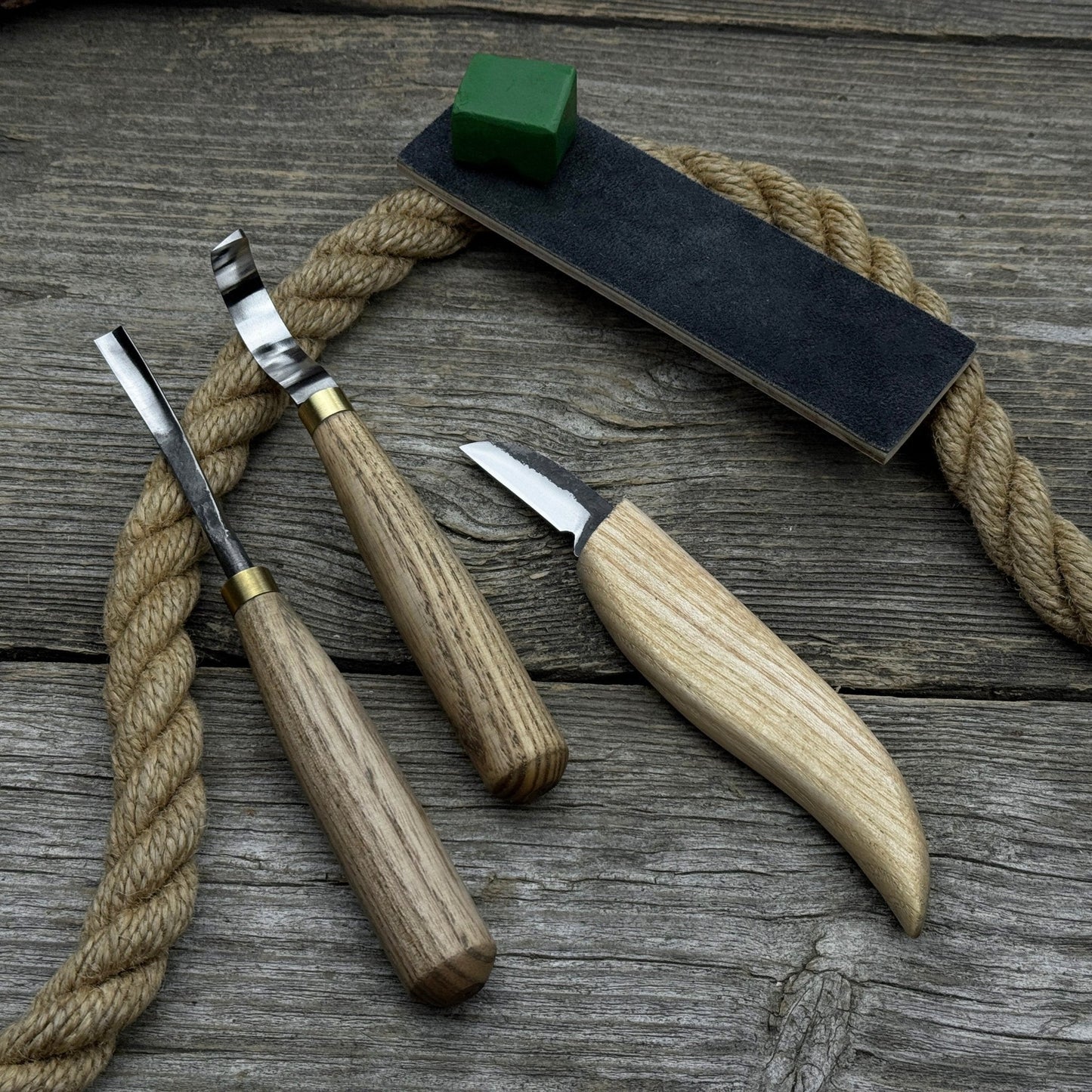 4-Piece Spoon Carving Tool Set with Sharpening Board