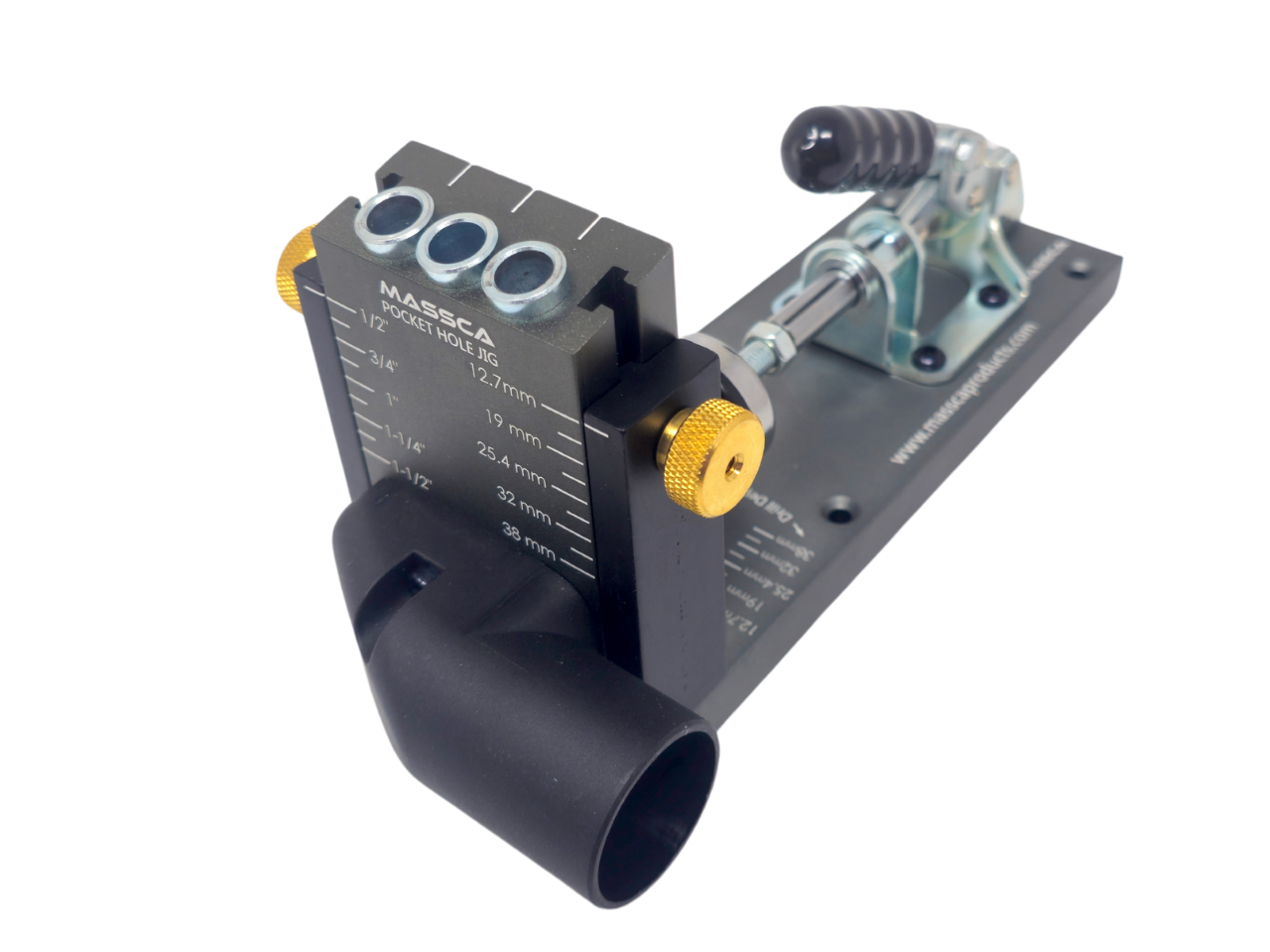 Massca M1 Aluminum Pocket Hole Jig System (Upgraded Triple Pilot Hole )