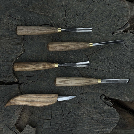 5-Piece Hand-Forged Wood Carving Tool Set