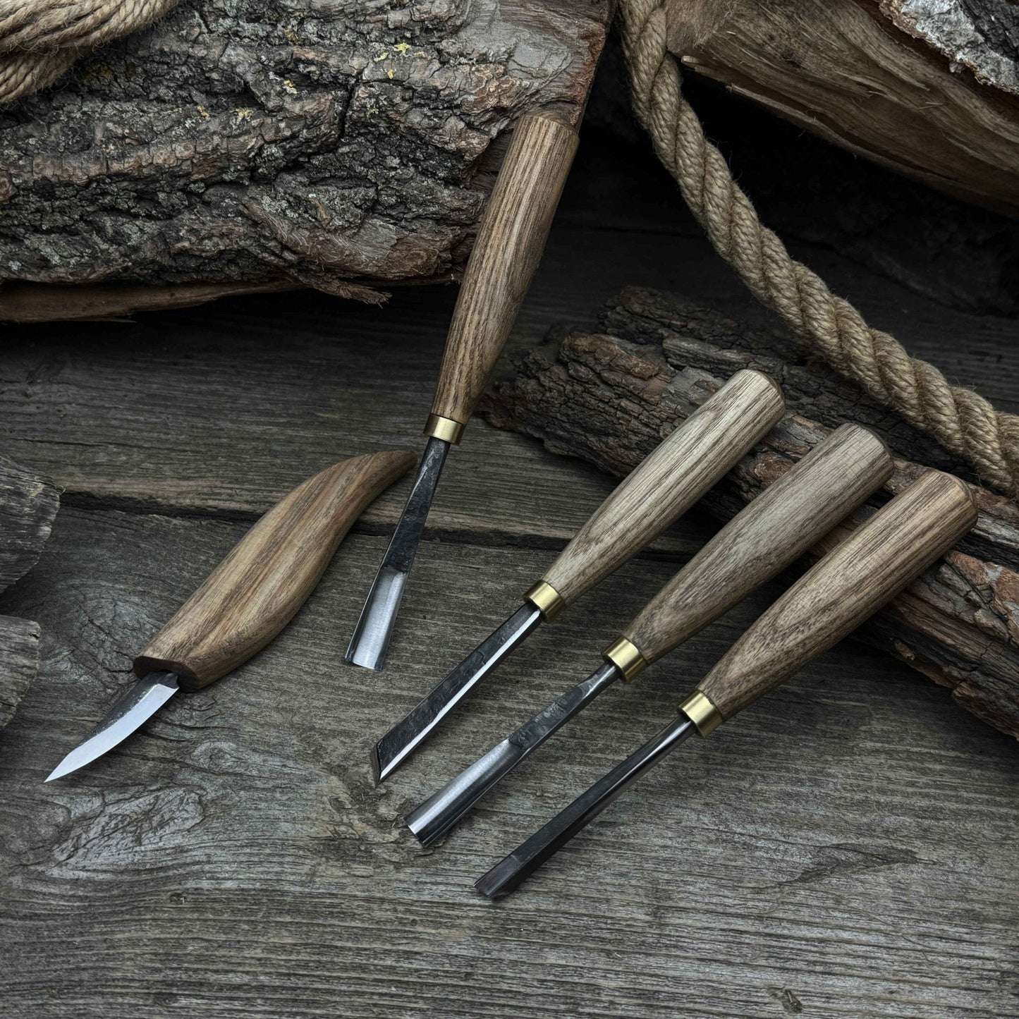 5-Piece Hand-Forged Wood Carving Tool Set