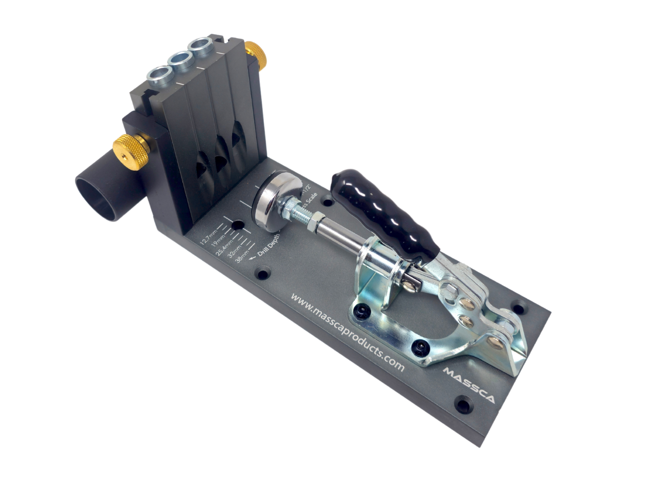 Massca M1 Aluminum Pocket Hole Jig System (Upgraded Triple Pilot Hole )