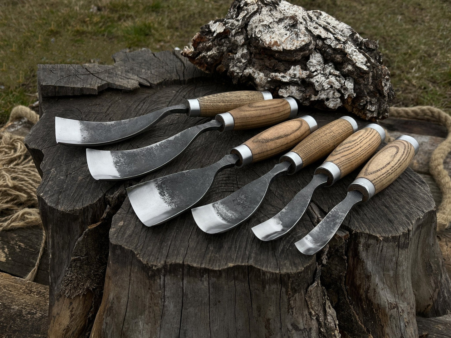 6-Piece Long Bent Gouge Set - Norfolk Wood Shop