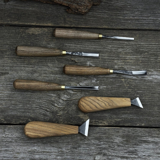 6-Piece Wood Carving Tool Set – Knives, Gouges & Chisels for Detail Work