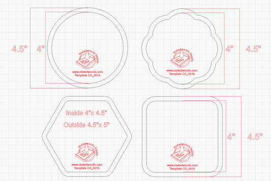 Coaster Router Template Kit - 4 Piece
