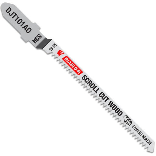 Diablo DJT101AO5 3-1/4 in. 20 TPI High Carbon Steel T-Shank Jig Saw Blades for Scroll Cuts in Wood (5-Pack)