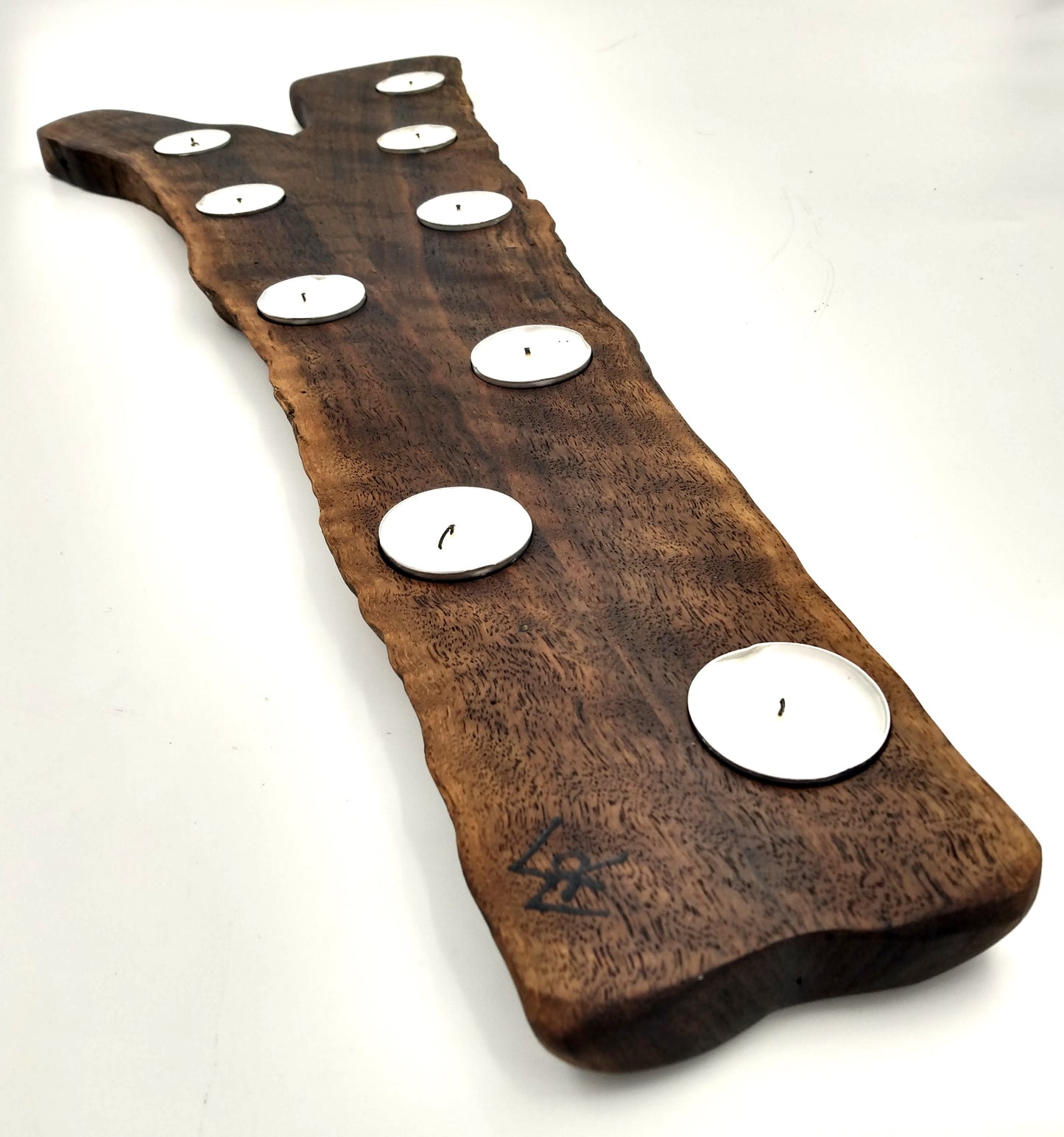 Live Edge Walnut Charcuterie and Candle Holder Centerpiece