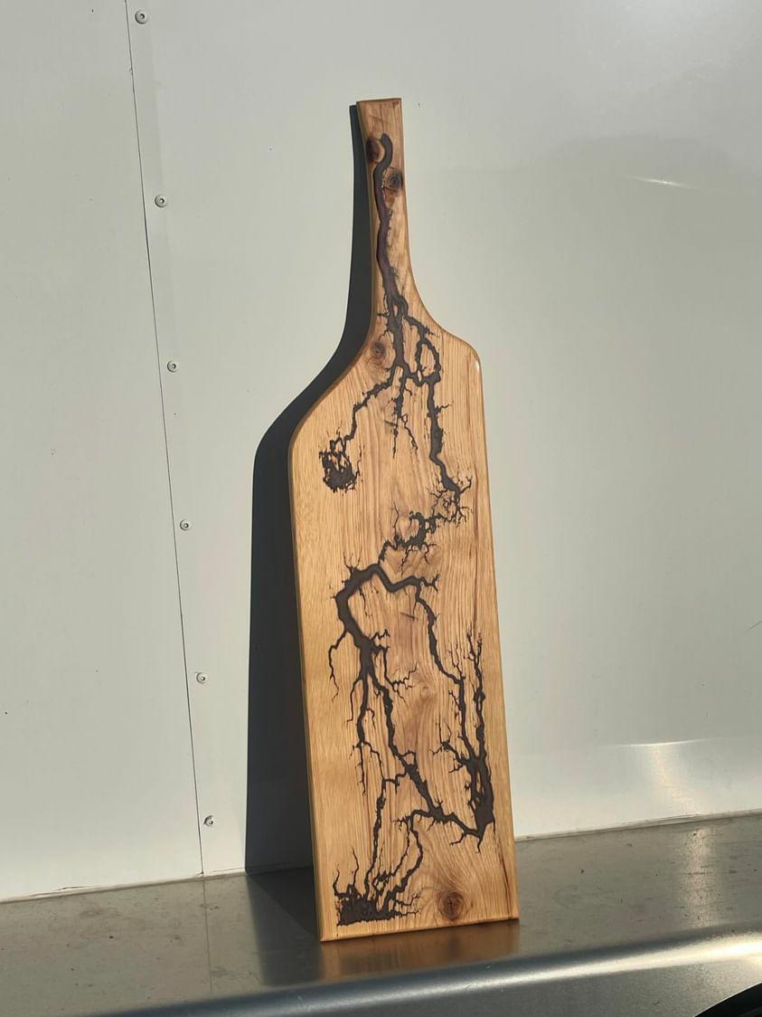 a fractal burned charcuterie board