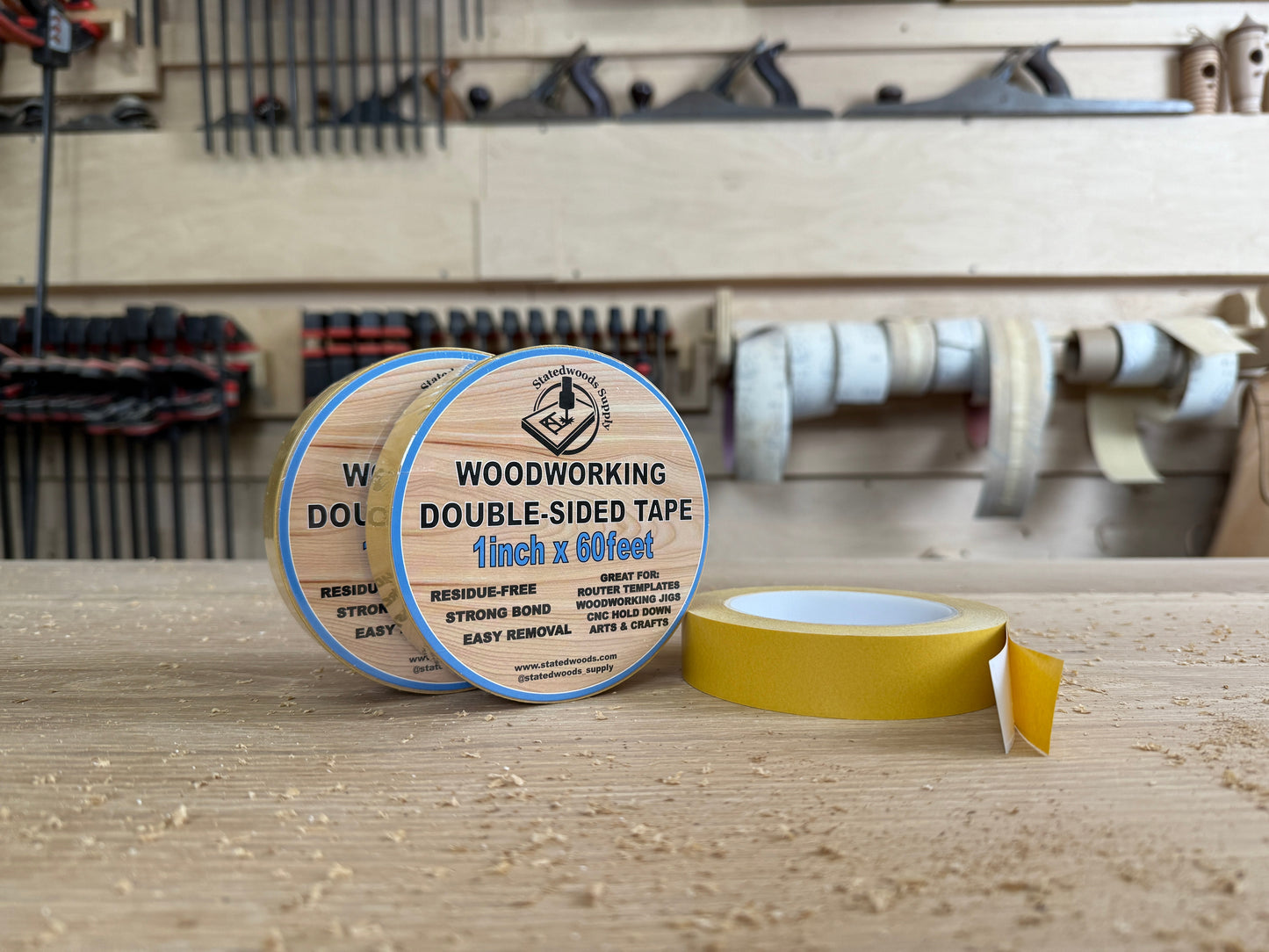 Double-Sided Woodworking Tape 3- Pack