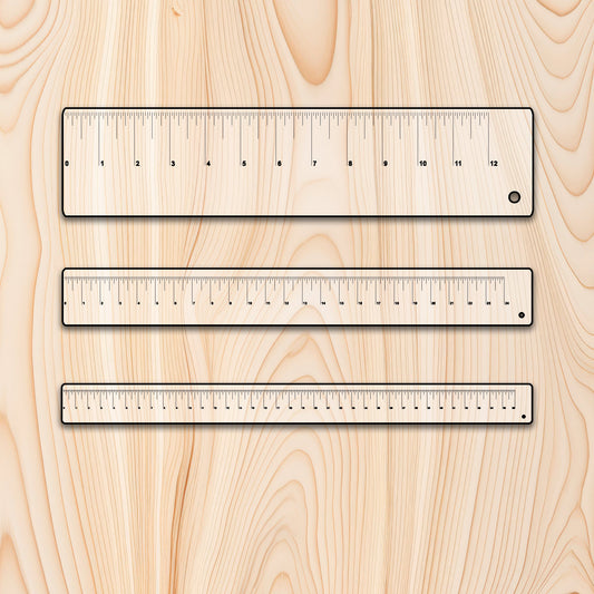 Clear Acrylic Measuring Ruler Kit ( 3 Ruler Kit)