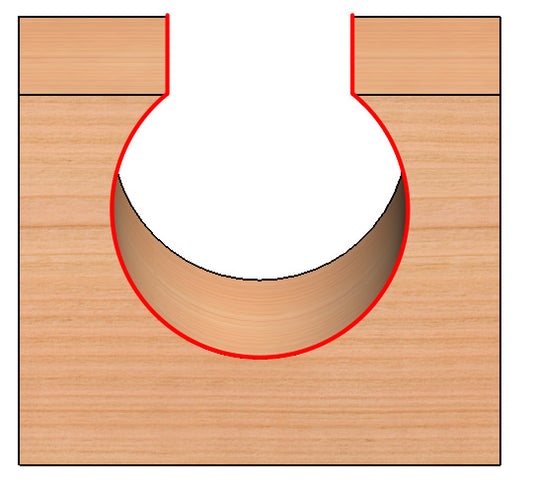 C/T 2 Flute Ball Cutting Bit, 3/16" Rad X 3/8"Cd