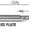 O Flute 1Fl Upcut ( Polished) Soft Plastic: 1/16 Cd X 1/4 Cl X 1/4 Shk X 2 Oal