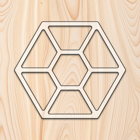 Hexagon 7 Recessed Pocket Tray Router Template