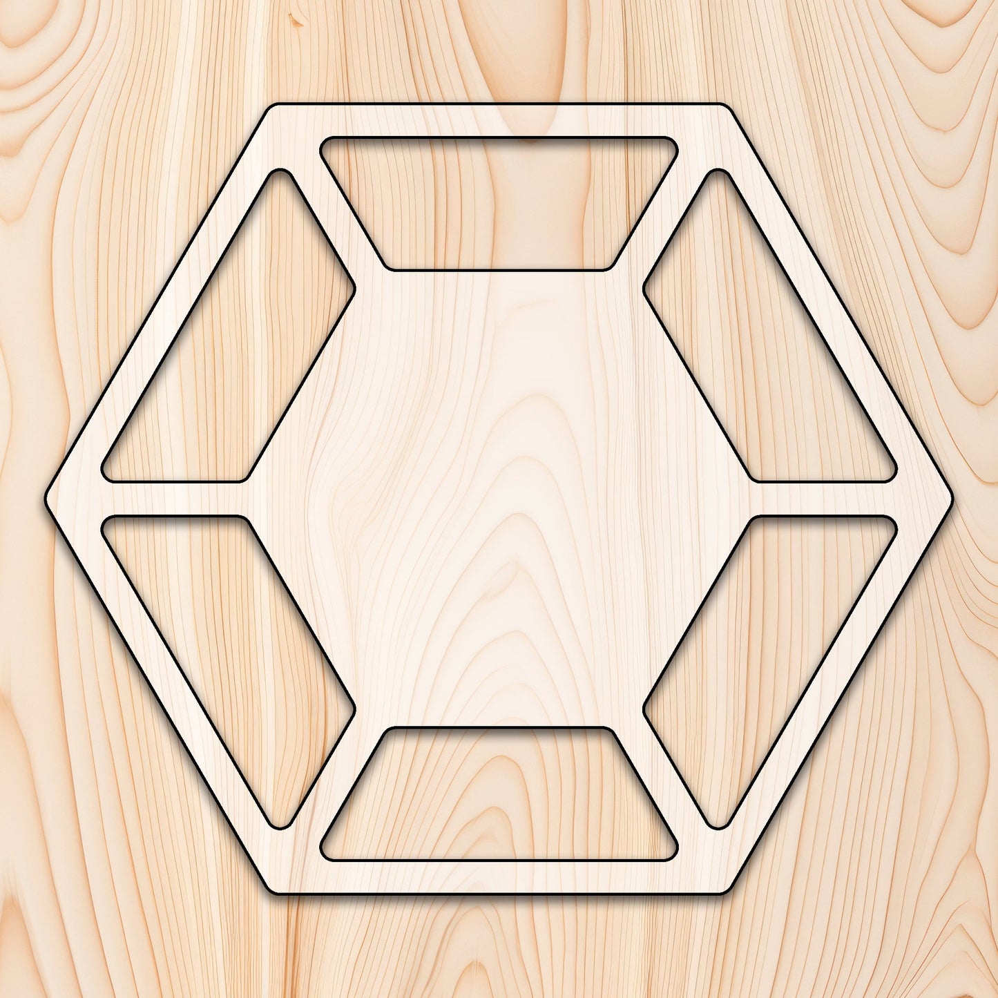 Hexagon 6 Recessed Pocket Tray Router Template