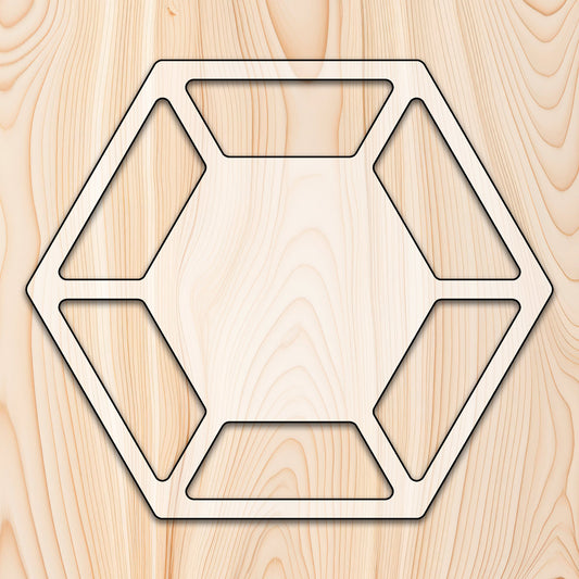 Hexagon 6 Recessed Pocket Tray Router Template