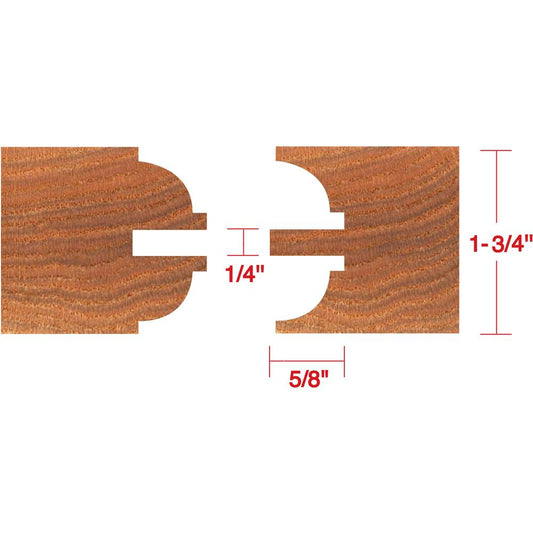 Entry Doors 6 pc. Stile & Rail Set - Quarter Bead, 1-1/4" Bore