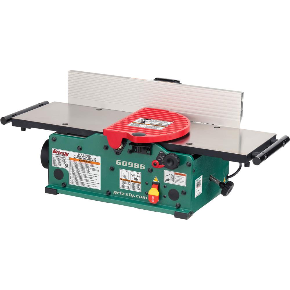 Grizzly G0986 - 10" Benchtop Jointer with Spiral-Type Cutterhead