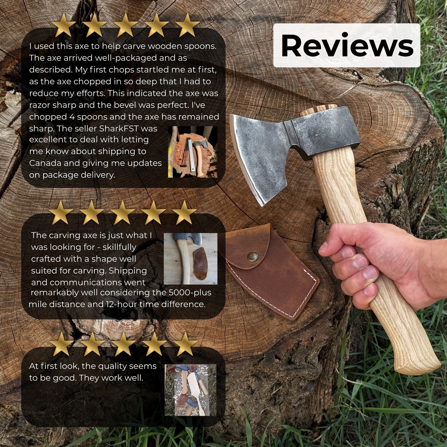 Small Carving Axe, 0.65 kg (1.43 lb)