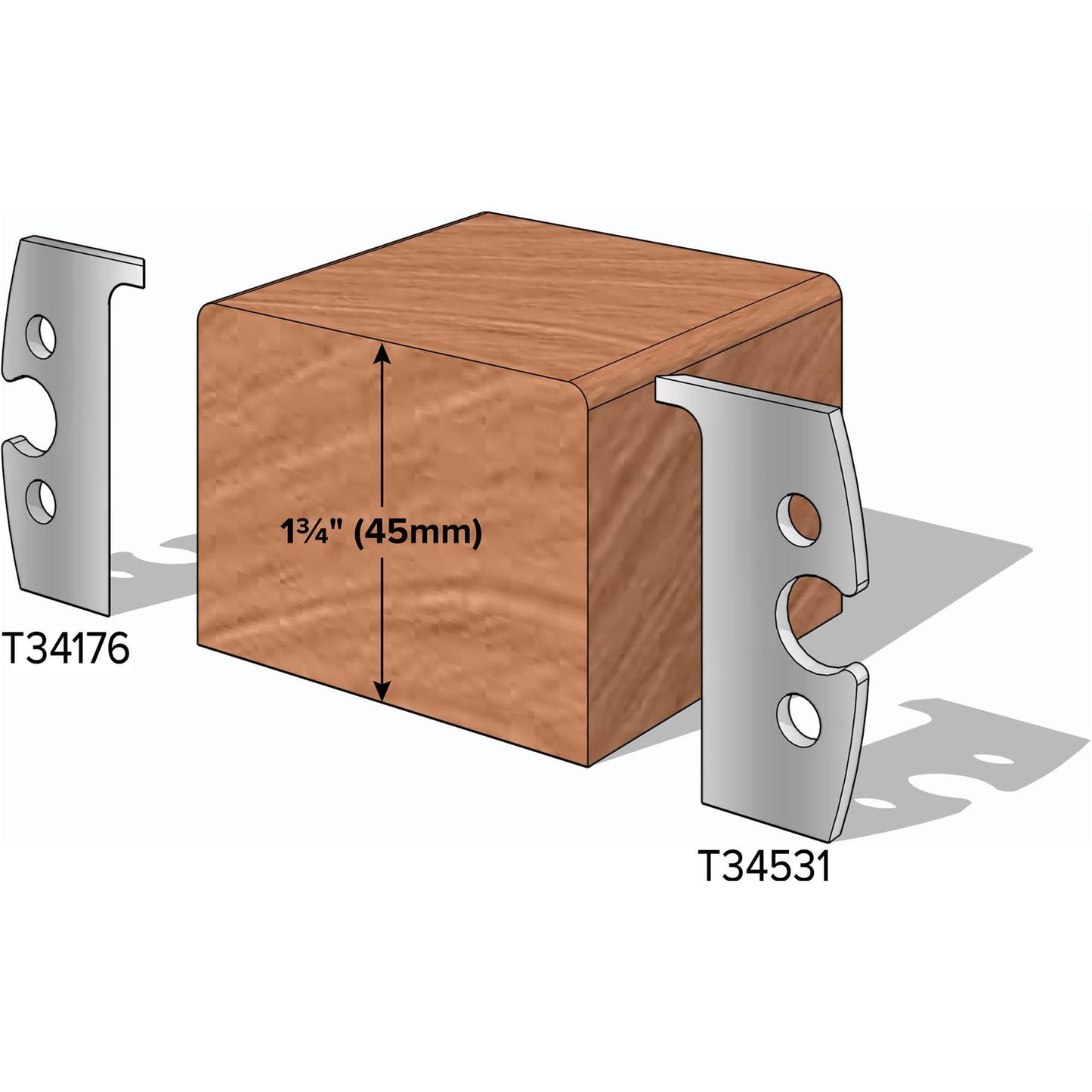 Grizzly T34531 - 1 3/4" Rounded Top Side Knives, 2-Pk. - Right