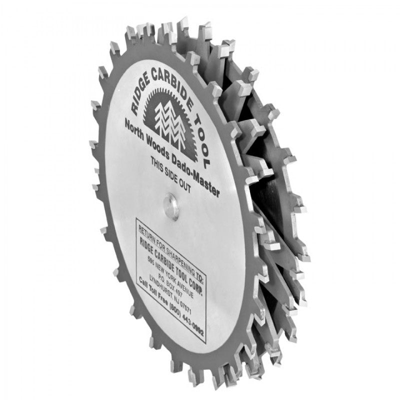 Ridge Carbide 8" X 24T X -5 HK X 8 PC X 4T CHIPPER SUPER DADO