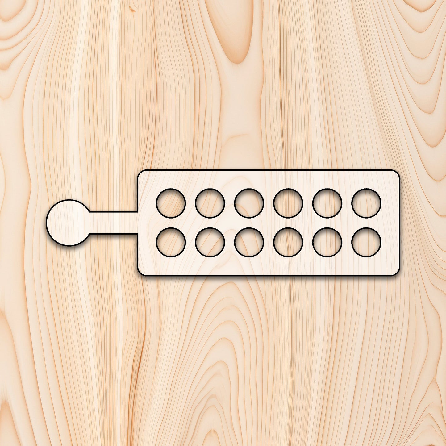 12 Count Egg Tray with Handle Acrylic Router Template