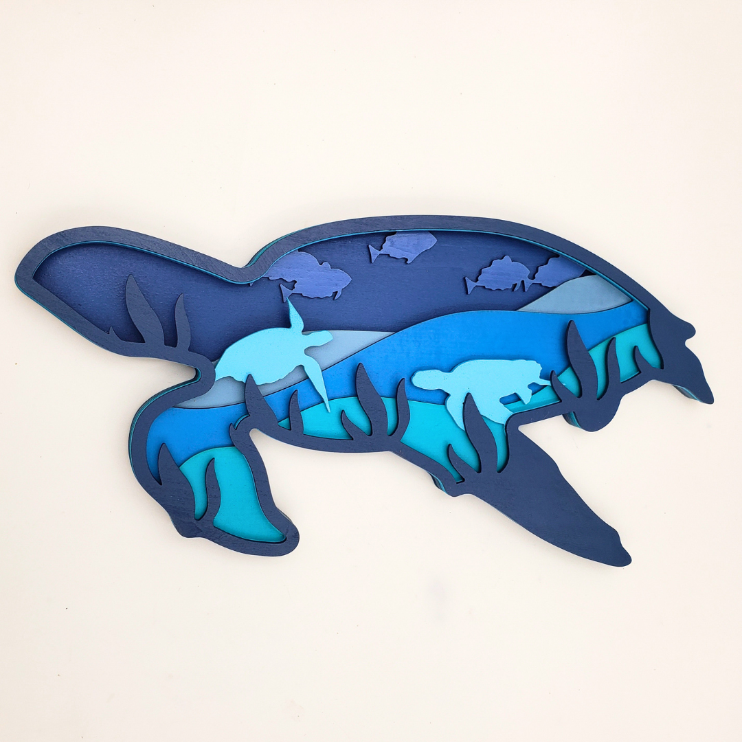 Aquatic Laser cut Sea Turtle Art