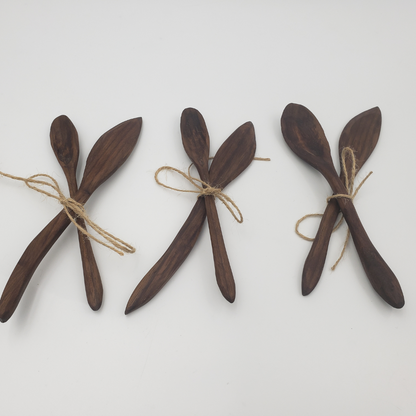 Hand Carved Spreader & Spoon Kit