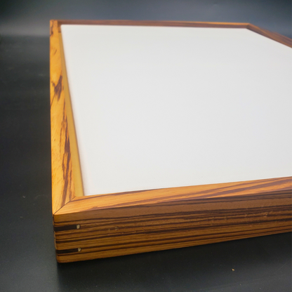 Zebrawood Floating Canvas Frame w/ Walnut Inlay