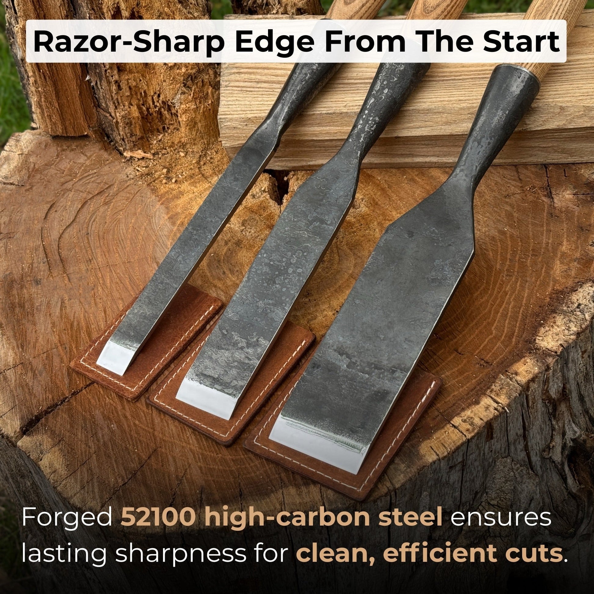 3-Piece Carpenters Slick Chisel Set - Norfolk Wood Shop