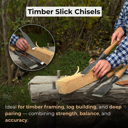 3-Piece Carpenters Slick Chisel Set - Norfolk Wood Shop