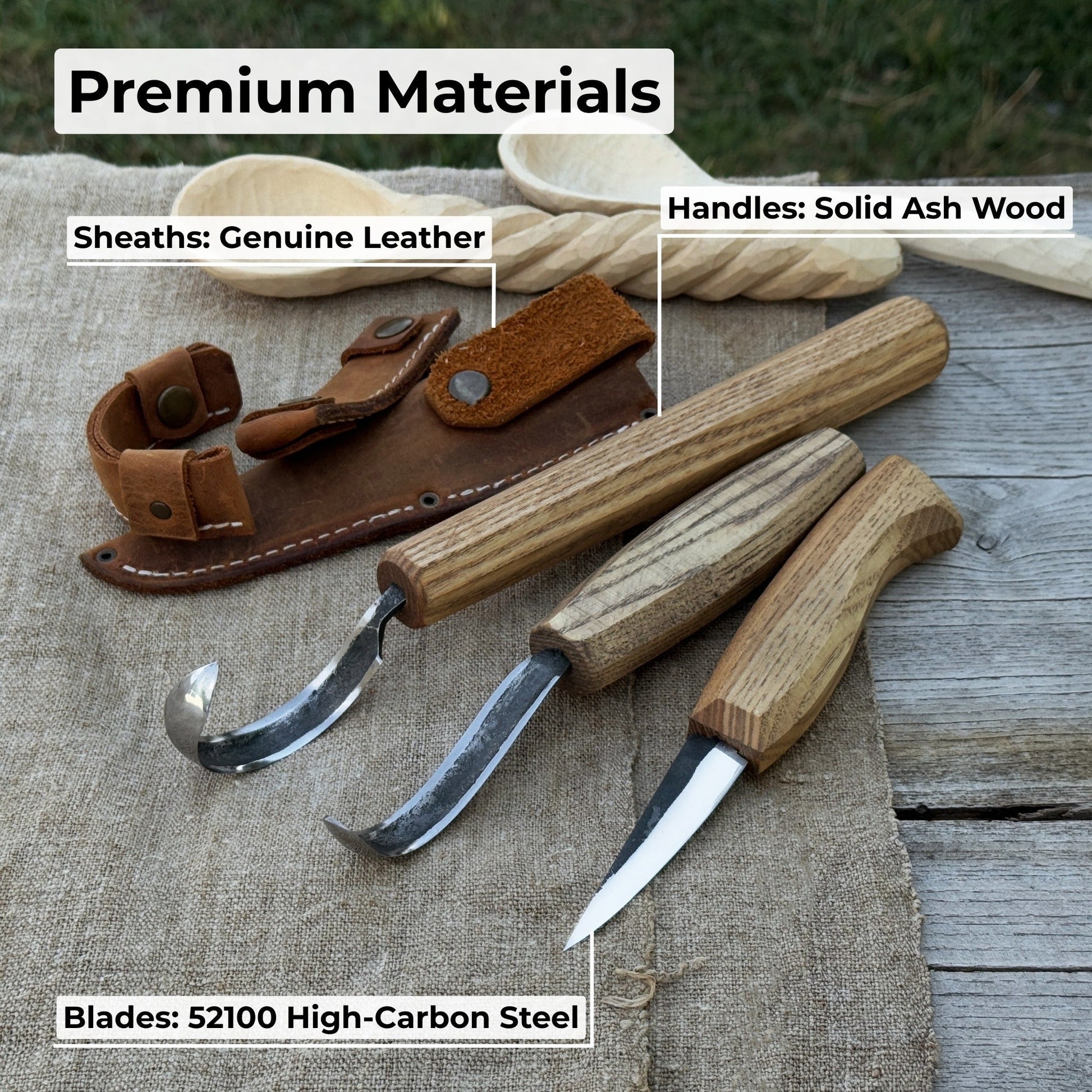 3-Piece Carving Knife Set for Spoon Carving - Norfolk Wood Shop