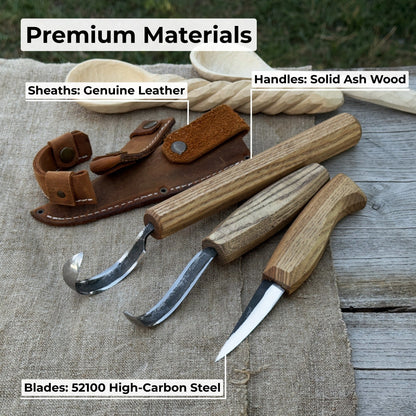 3-Piece Carving Knife Set for Spoon Carving - Norfolk Wood Shop