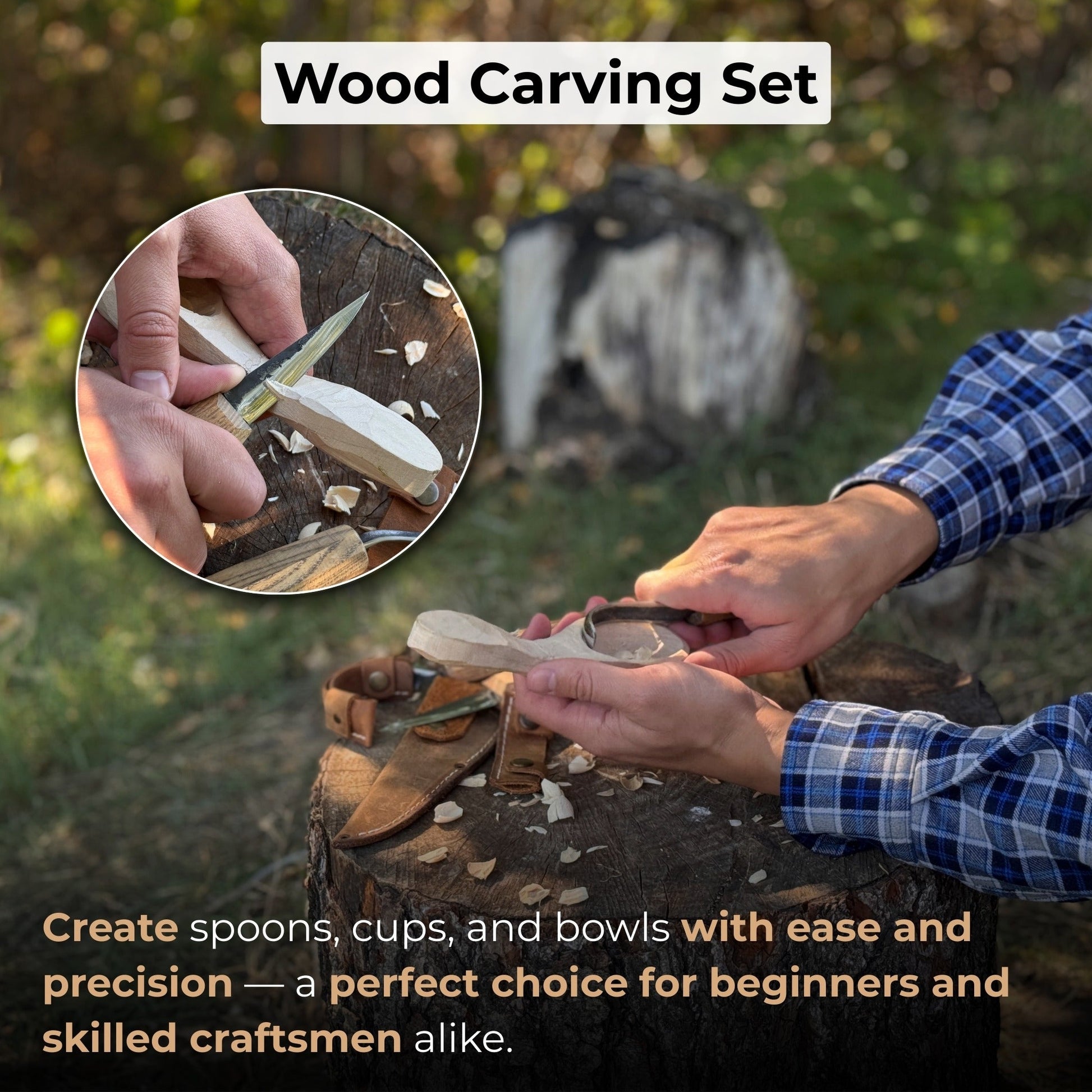 3-Piece Carving Knife Set for Spoon Carving - Norfolk Wood Shop