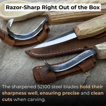 3-Piece Carving Knife Set for Spoon Carving - Norfolk Wood Shop