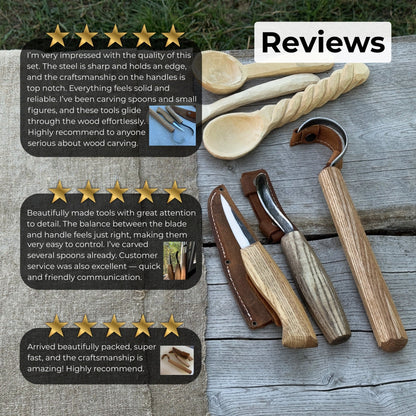 3-Piece Carving Knife Set for Spoon Carving - Norfolk Wood Shop