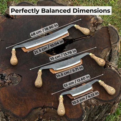 3-Piece Curved Drawknife (Palm Handles) Set