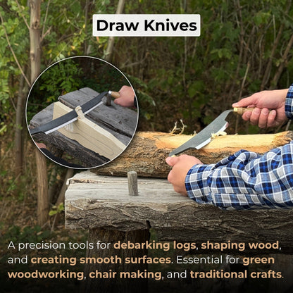 3-Piece Curved Drawknife (Palm Handles) Set