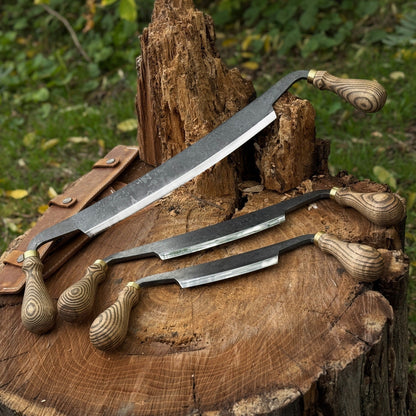3-Piece Curved Drawknife (Palm Handles) Set