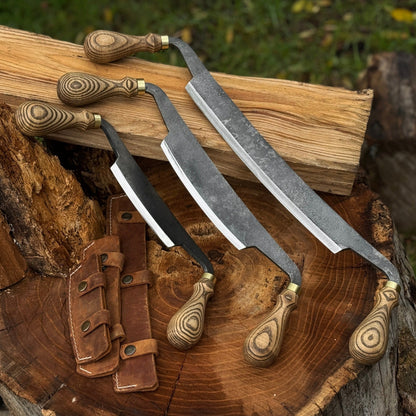 3-Piece Curved Drawknife (Palm Handles) Set