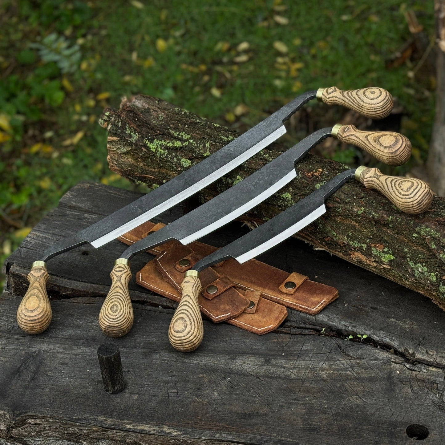 3-Piece Curved Drawknife (Palm Handles) Set