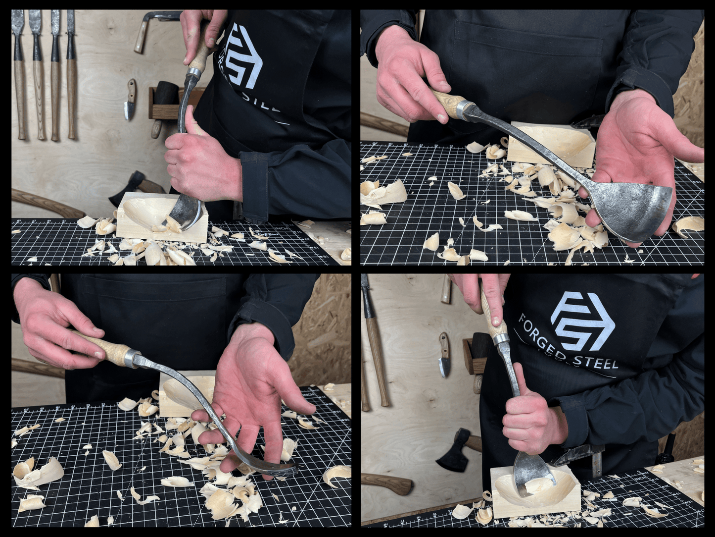 3-Piece Spoon (Short) Bent Gouge Set