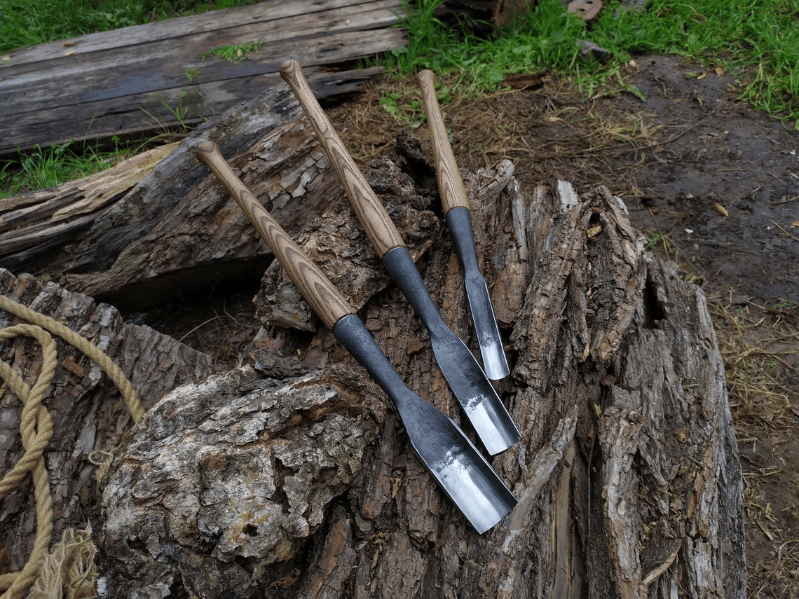 3-Piece Timber Framing Rounded Chisel Set