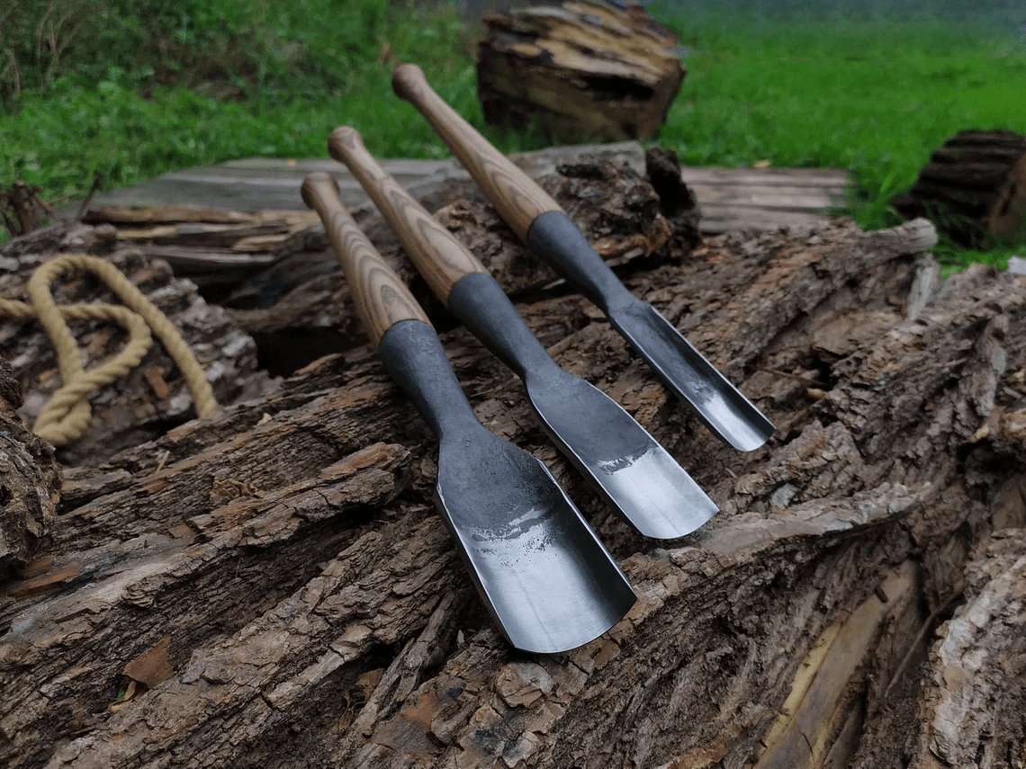 3-Piece Timber Framing Rounded Chisel Set