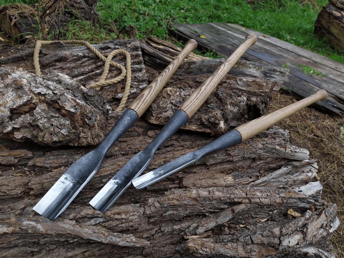 3-Piece Timber Framing Rounded Chisel Set