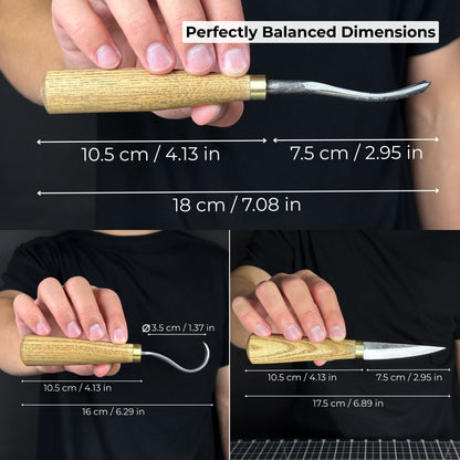 3-Piece Spoon Carving Tool Set with Sharpening Board