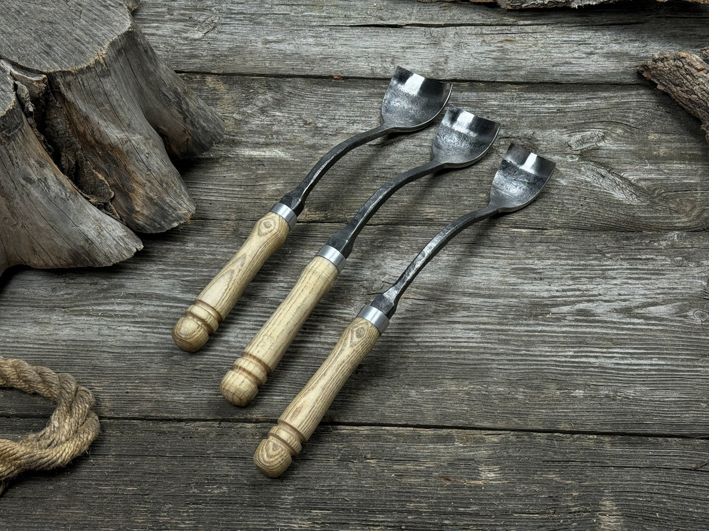 3-Piece Spoon (Short) Bent Gouge Set