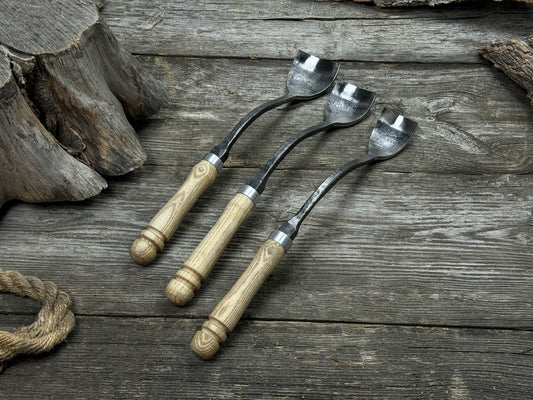 3-Piece Spoon (Short) Bent Gouge Set