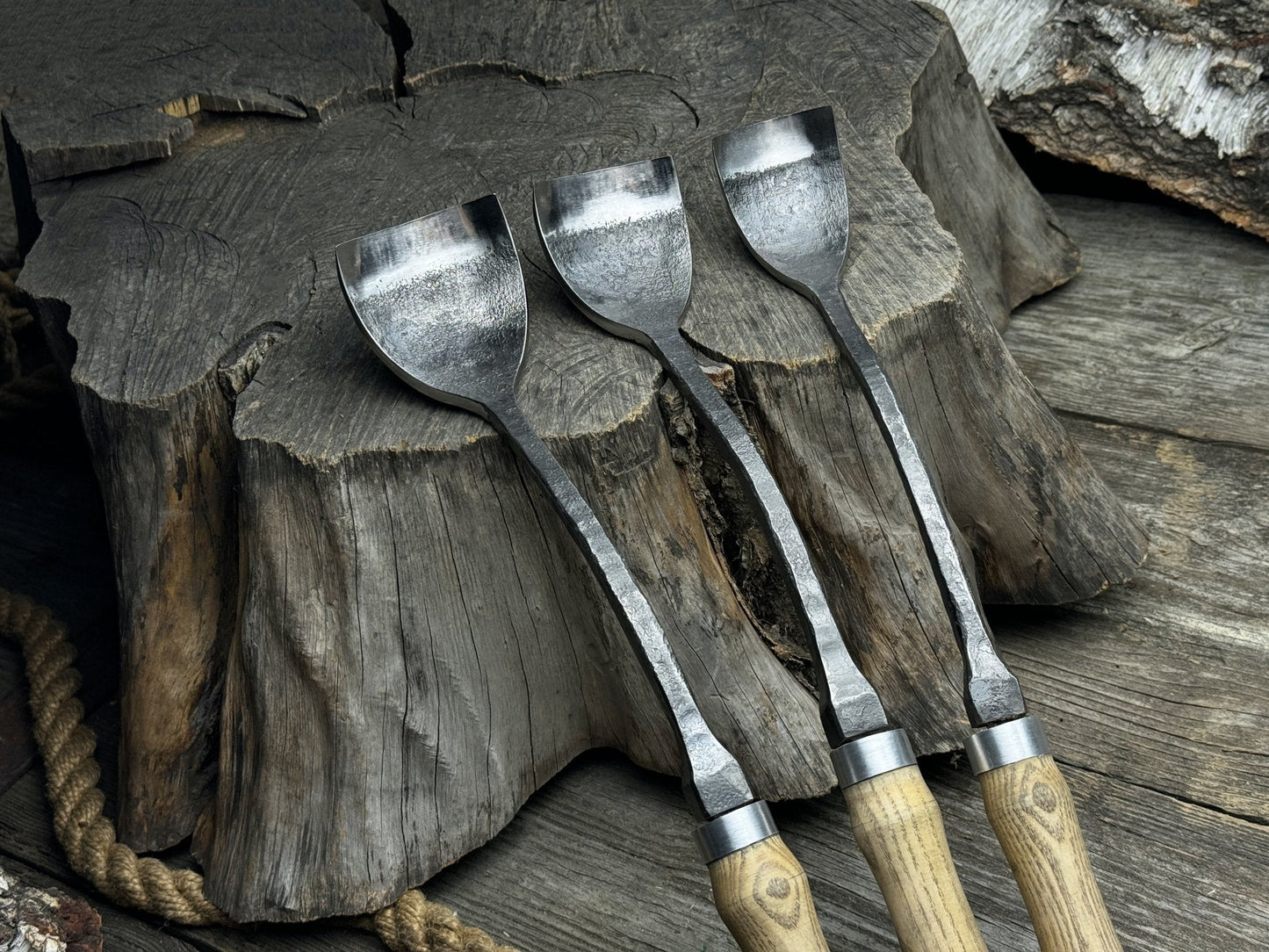 3-Piece Spoon (Short) Bent Gouge Set