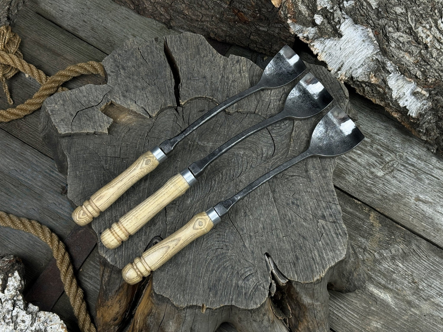 3-Piece Spoon (Short) Bent Gouge Set